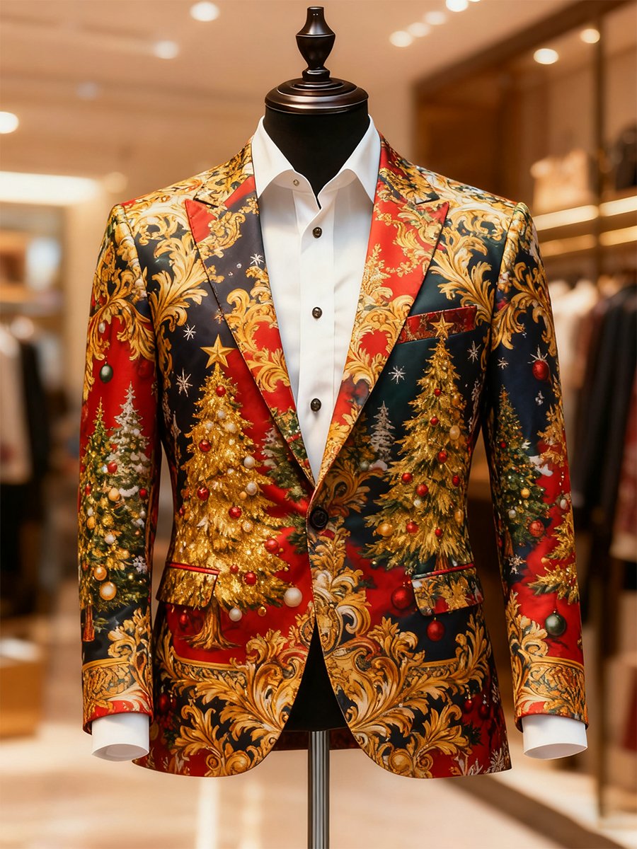 Men's Business Casual Christmas Suit Outerwear