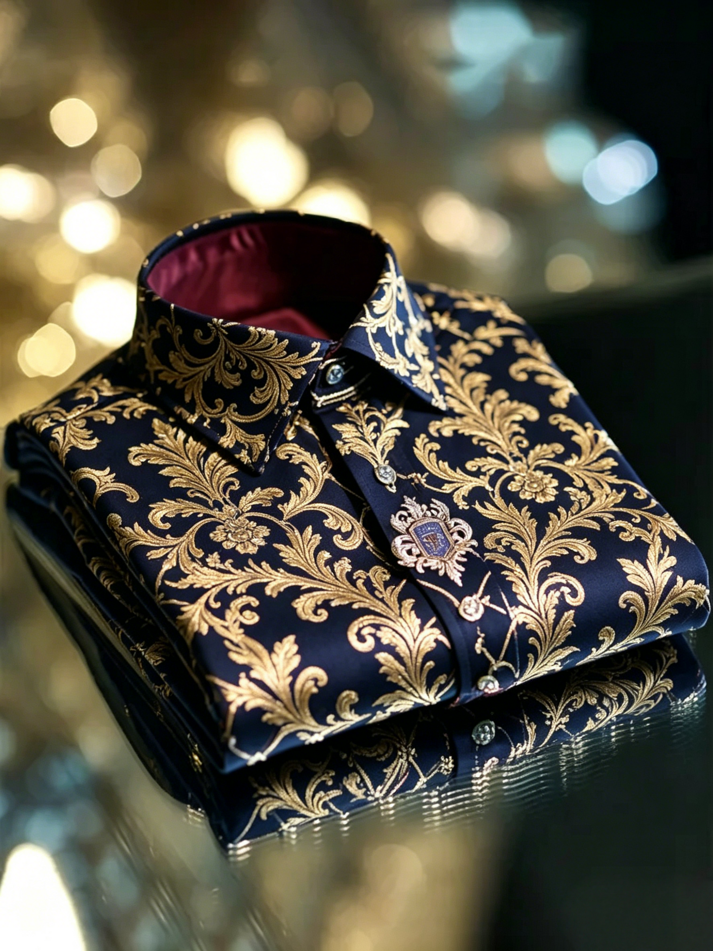 Men's Satin Luxe Long Sleeve Button Down Shirt