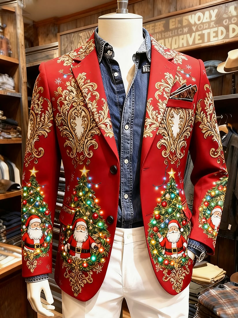 Men's Business Casual Christmas Suit Outerwear