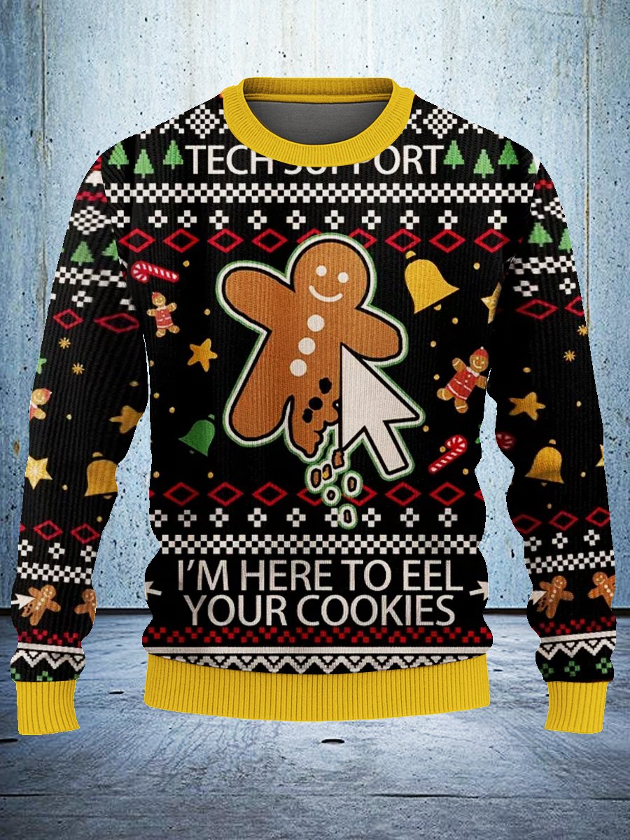 Click On The Gingerbread Man Christmas Ugly Sweatshirt