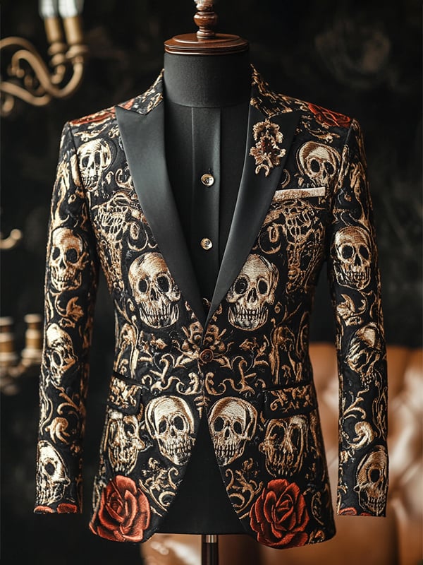 Men's Luxury Casual Business Skull Blazer