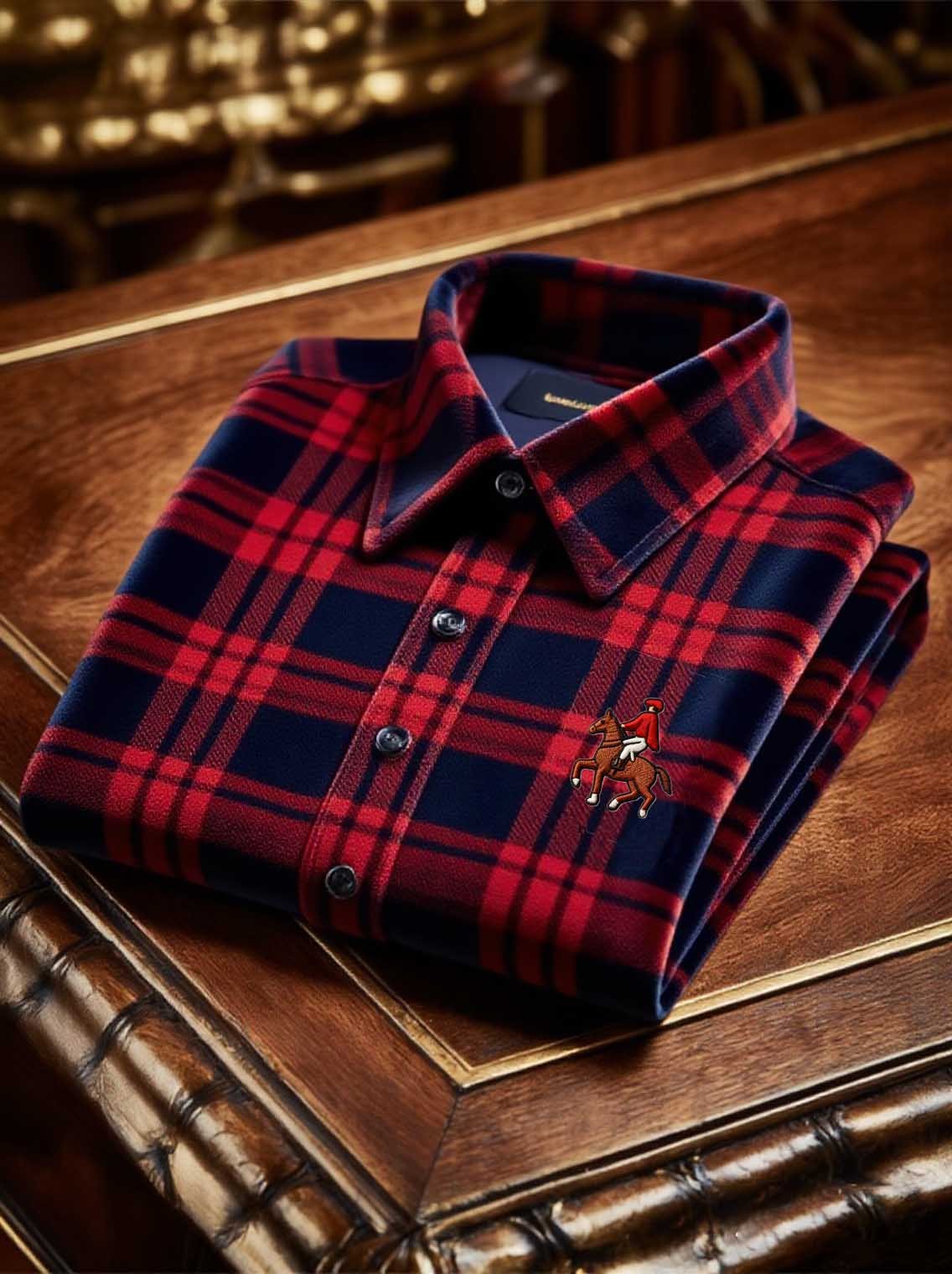 Men's Velvet Logo Casual Long Sleeve Shirt
