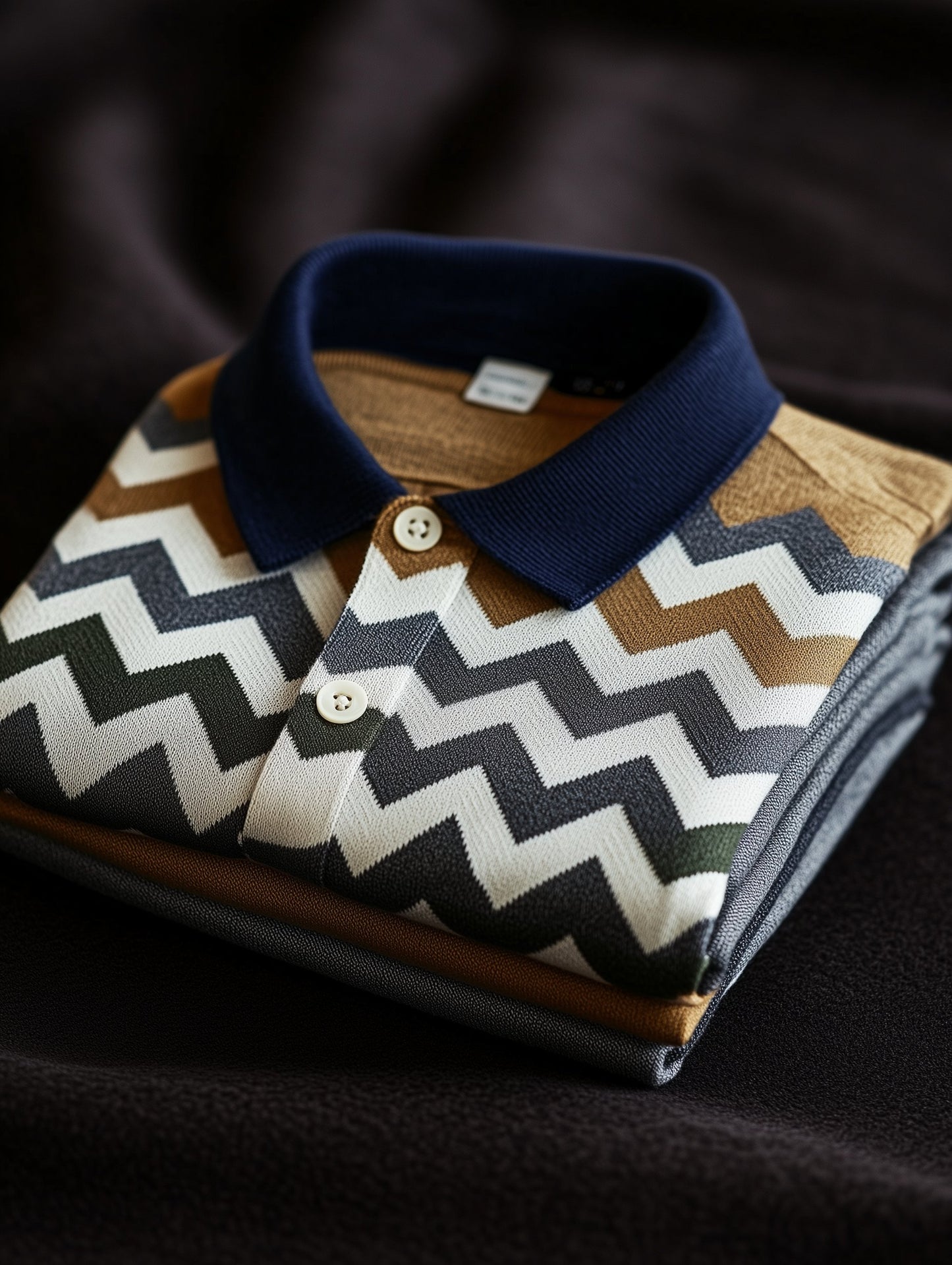 Men's Business Striped Casual Button Short Sleeve Polo Shirt