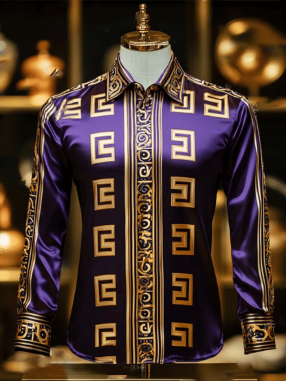 Men's Satin Luxe Long Sleeve Button Down Shirt