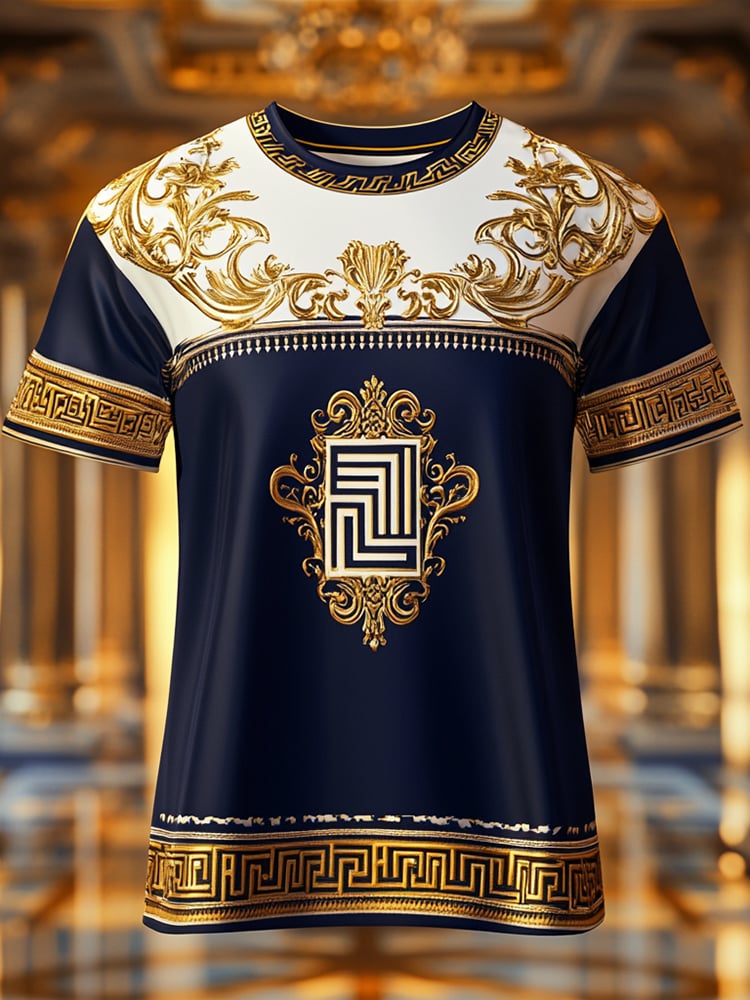 Men's Business Print Short Sleeve T-Shirt