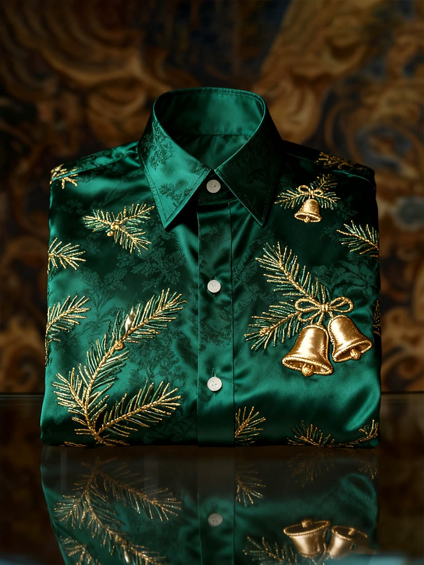 Men's Christmas Long Sleeve Button-Down Shirt