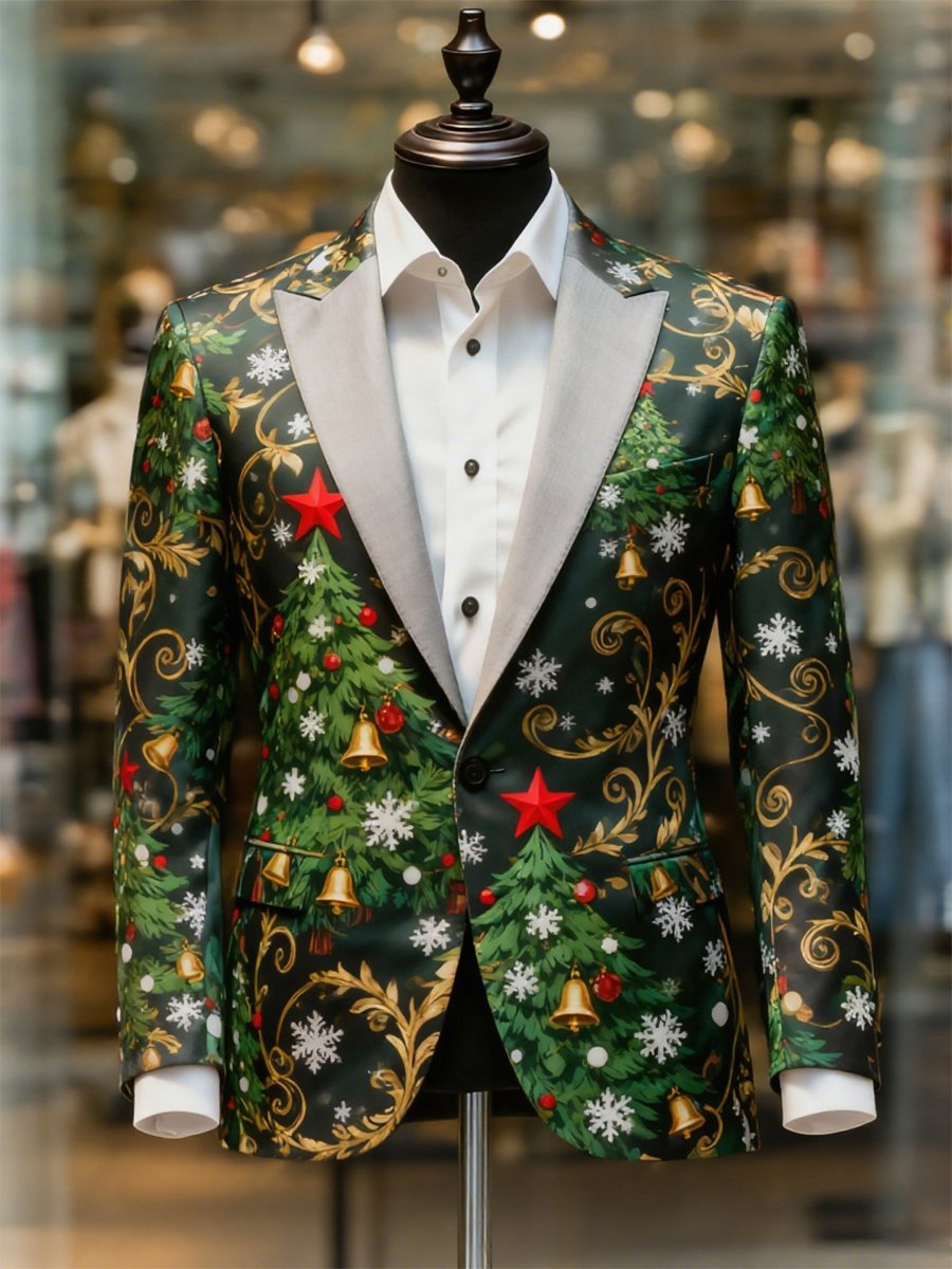 Men's Business Casual Christmas Suit Outerwear