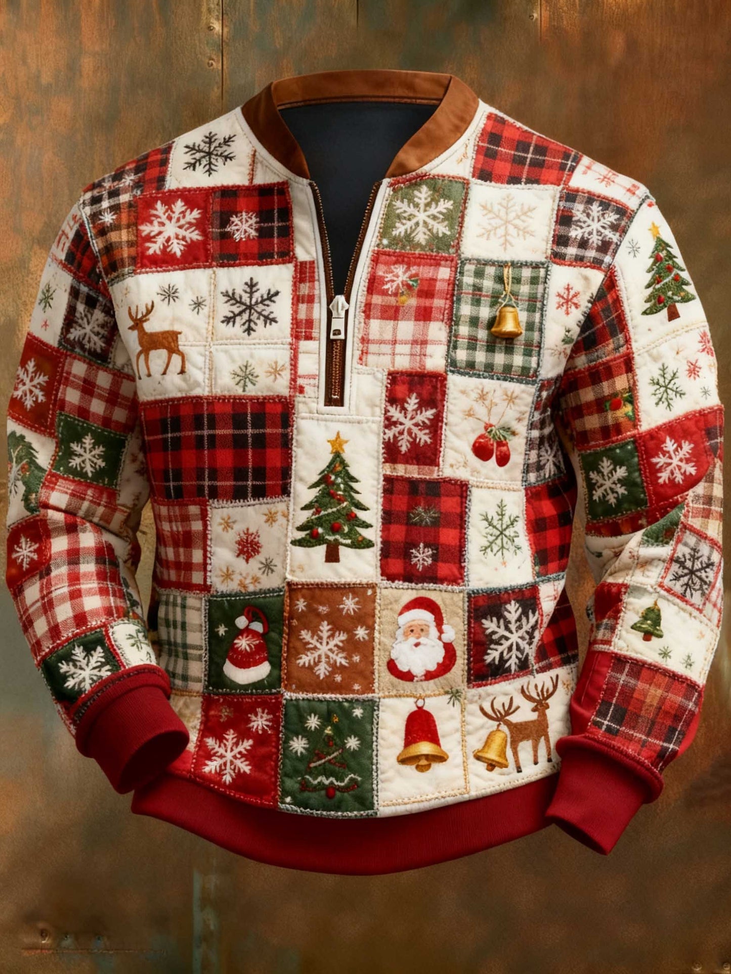 Men's Casual Geometric Color Block Print Sweatshirt