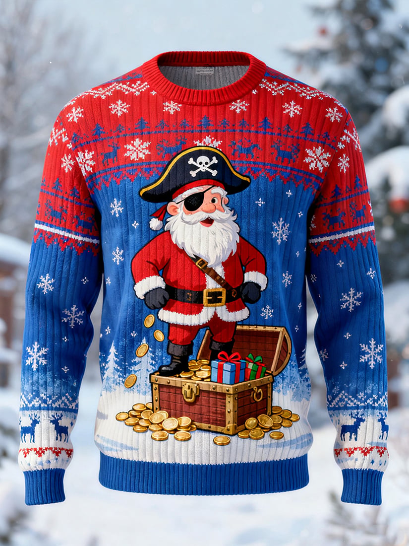Men's Retro Casual Christmas Art Ugly Sweater