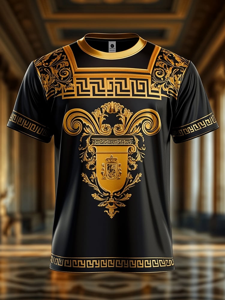 Men's Business Tiger Print Short Sleeve T-Shirt