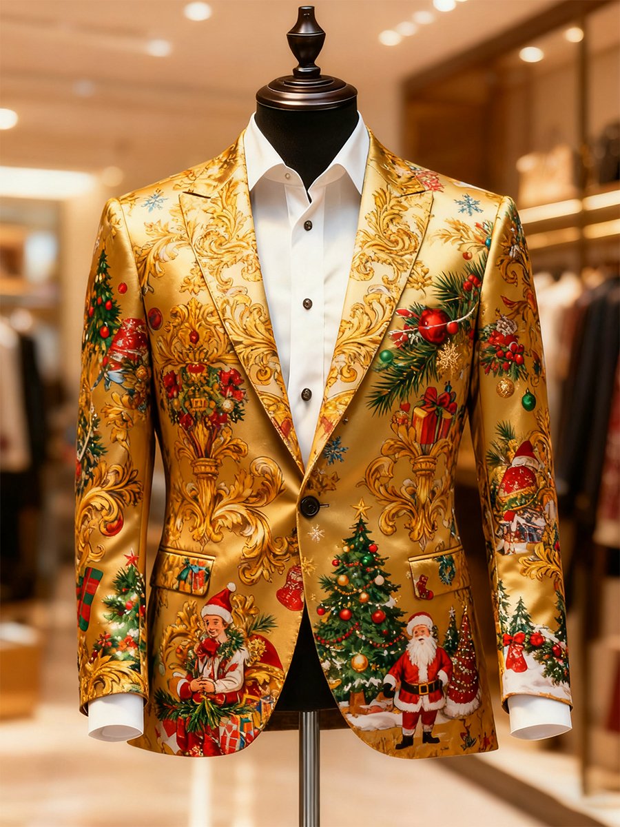 Men's Business Casual Christmas Suit Outerwear