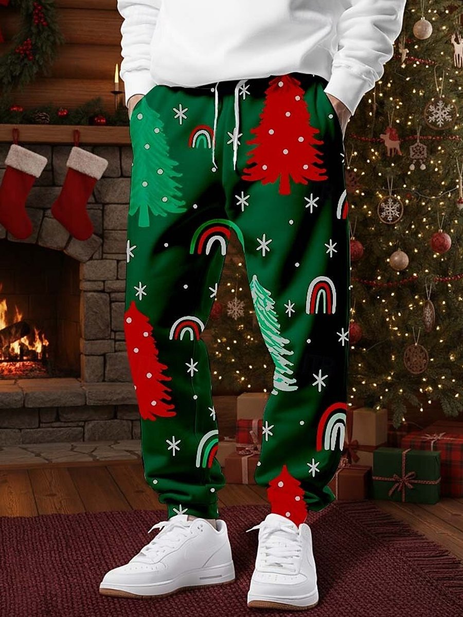 Men's Christmas Tree Rainbow Sweatpants