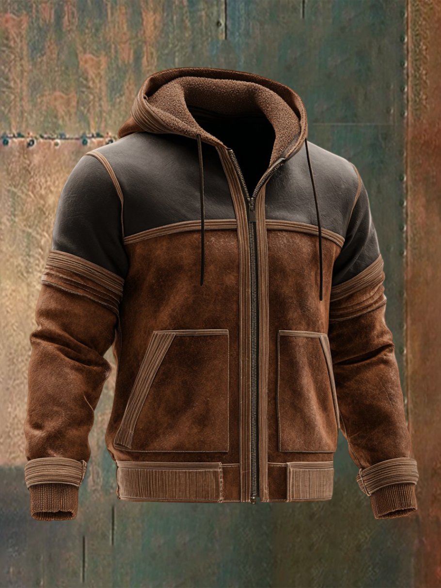 Men's Retro Brown Casual Long Sleeve Coat