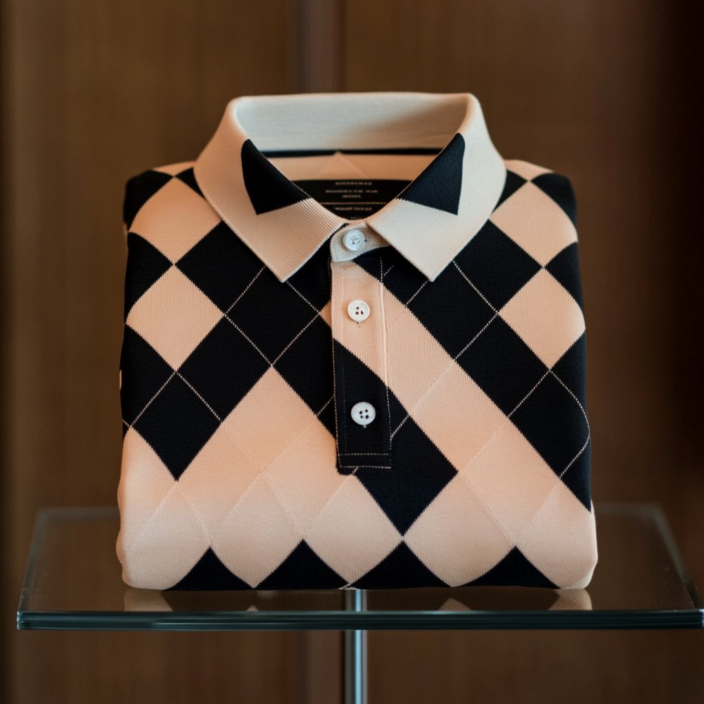 Men's Business Casual Jacquard Button Short Sleeve Polo Shirt