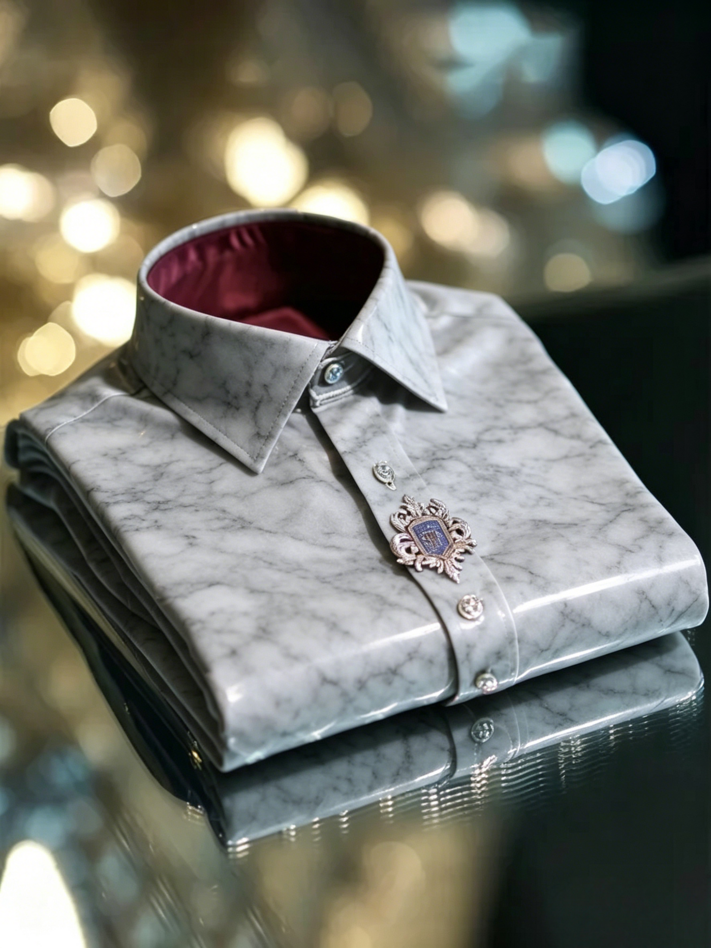 Men's Satin Luxe Long Sleeve Button Down Shirt
