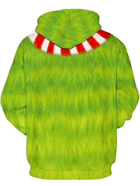 Couple Cute 3D Santa Print Ugly Christmas Kangaroo Pocket Sweatshirt