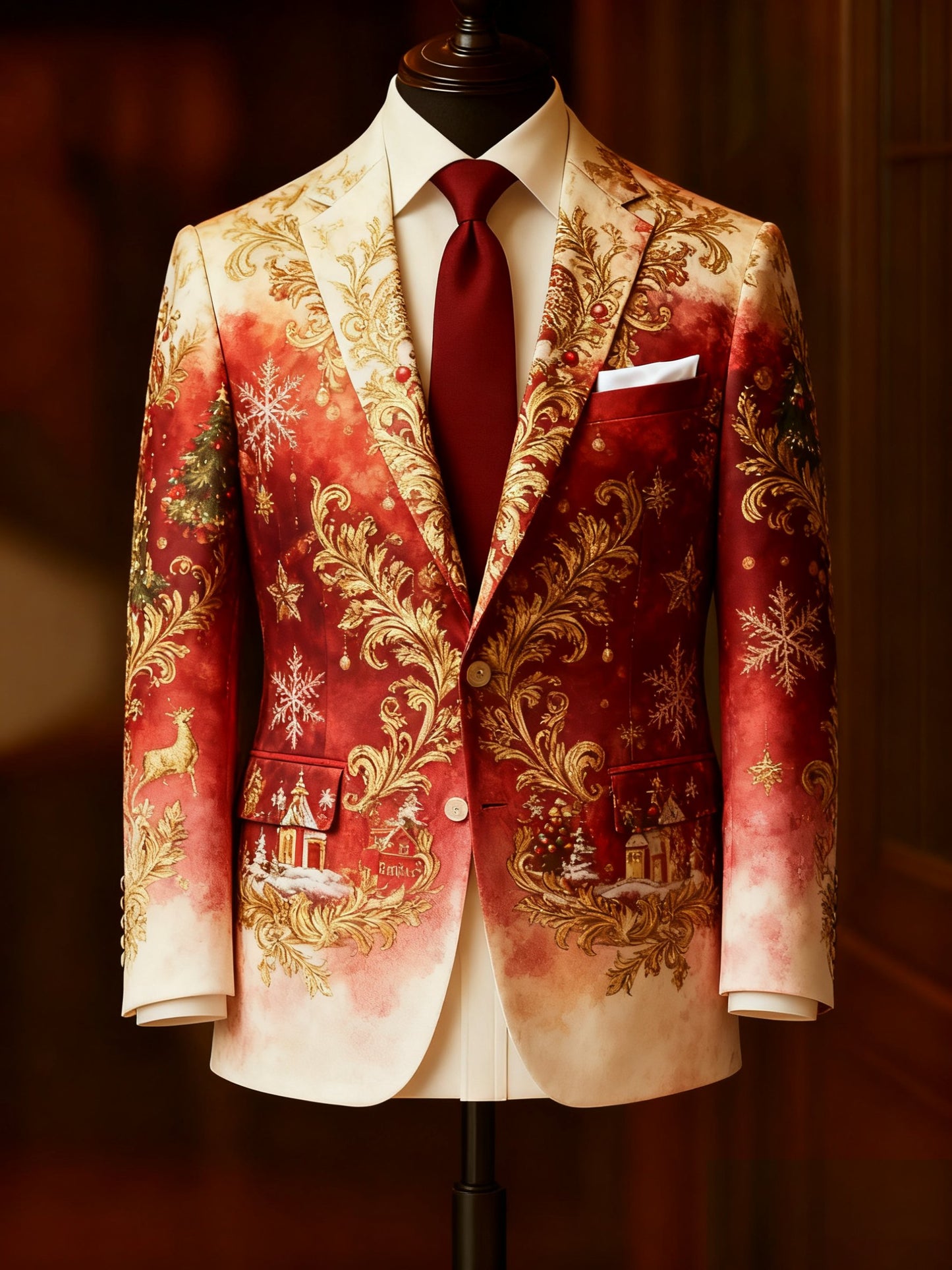Men's Business Casual Christmas Suit Outerwear