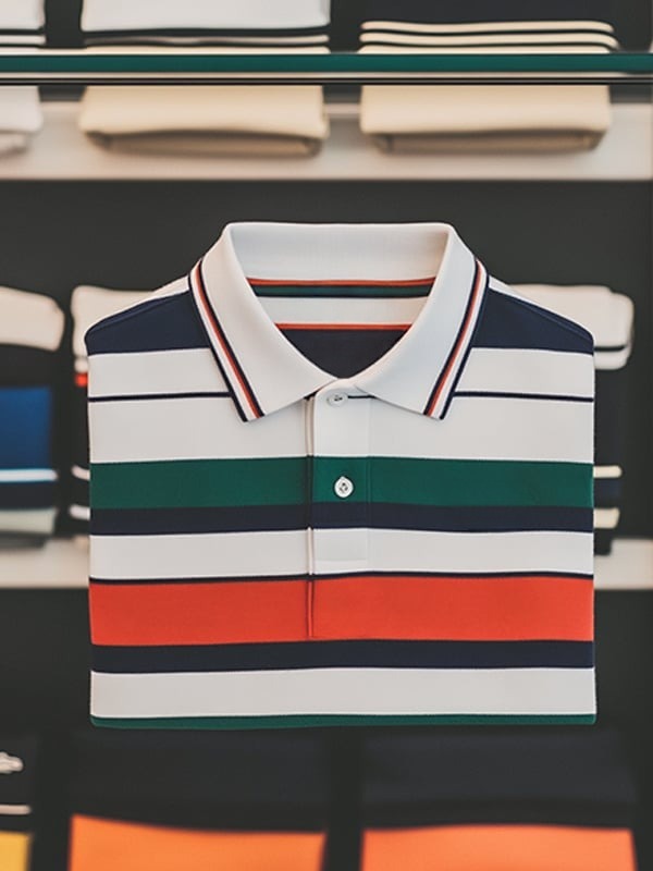 Men's Business Casual Plaid Logo Button Short Sleeve Polo Shirt