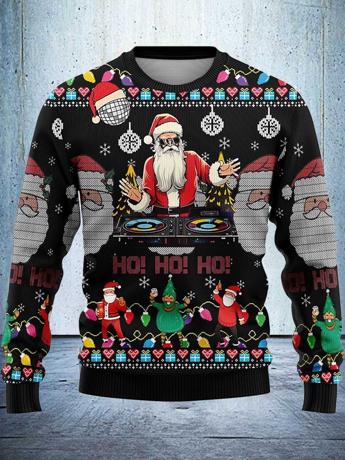 Men's Christmas Print Casual Knit Top