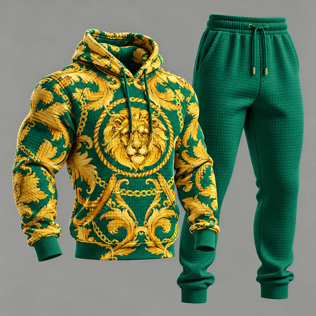 Men's Baroque-Print Hooded Sweatshirt and Sweatpants Set
