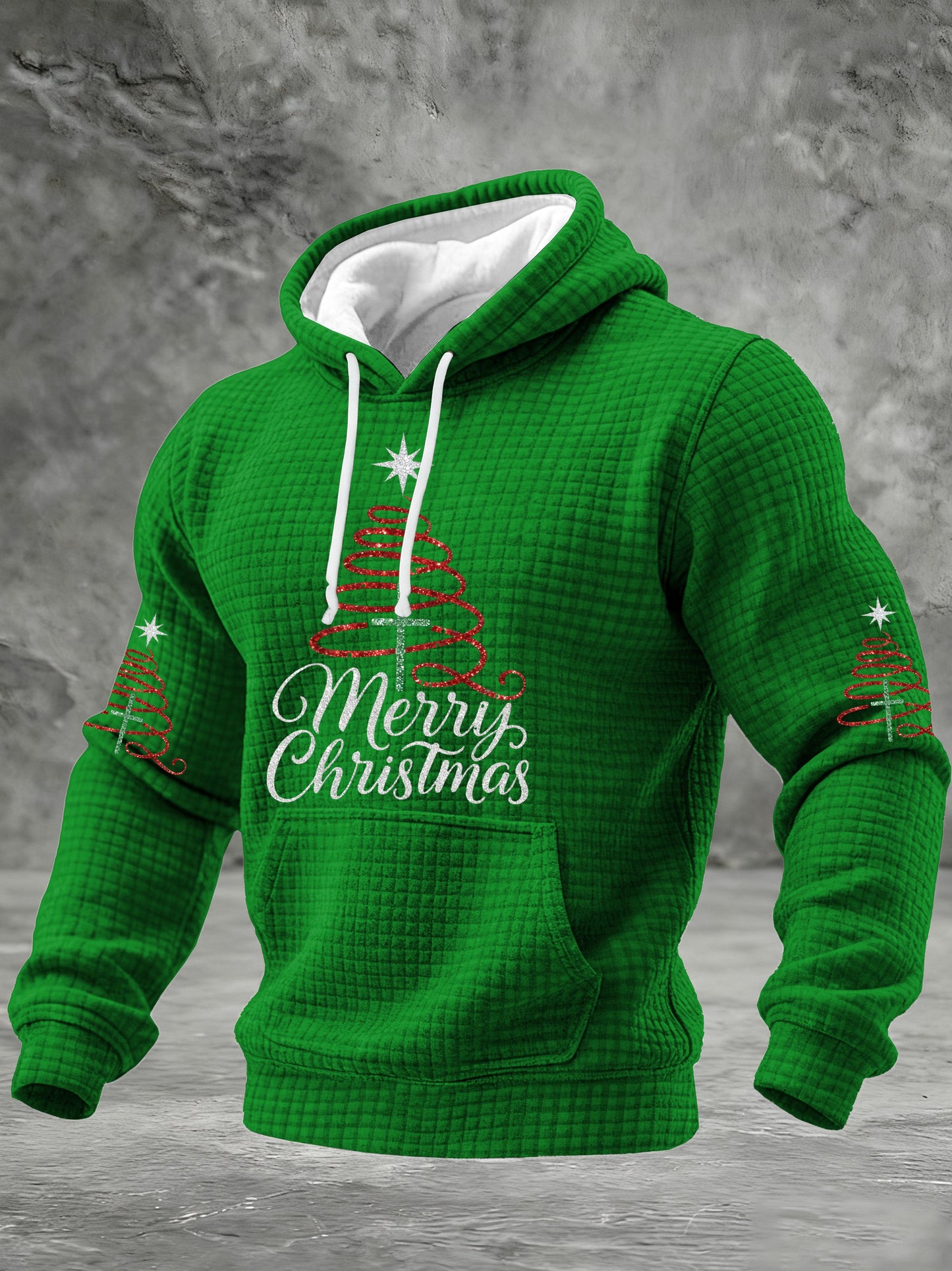 Men's Faith Cross Christmas Printed Casual Hoodie