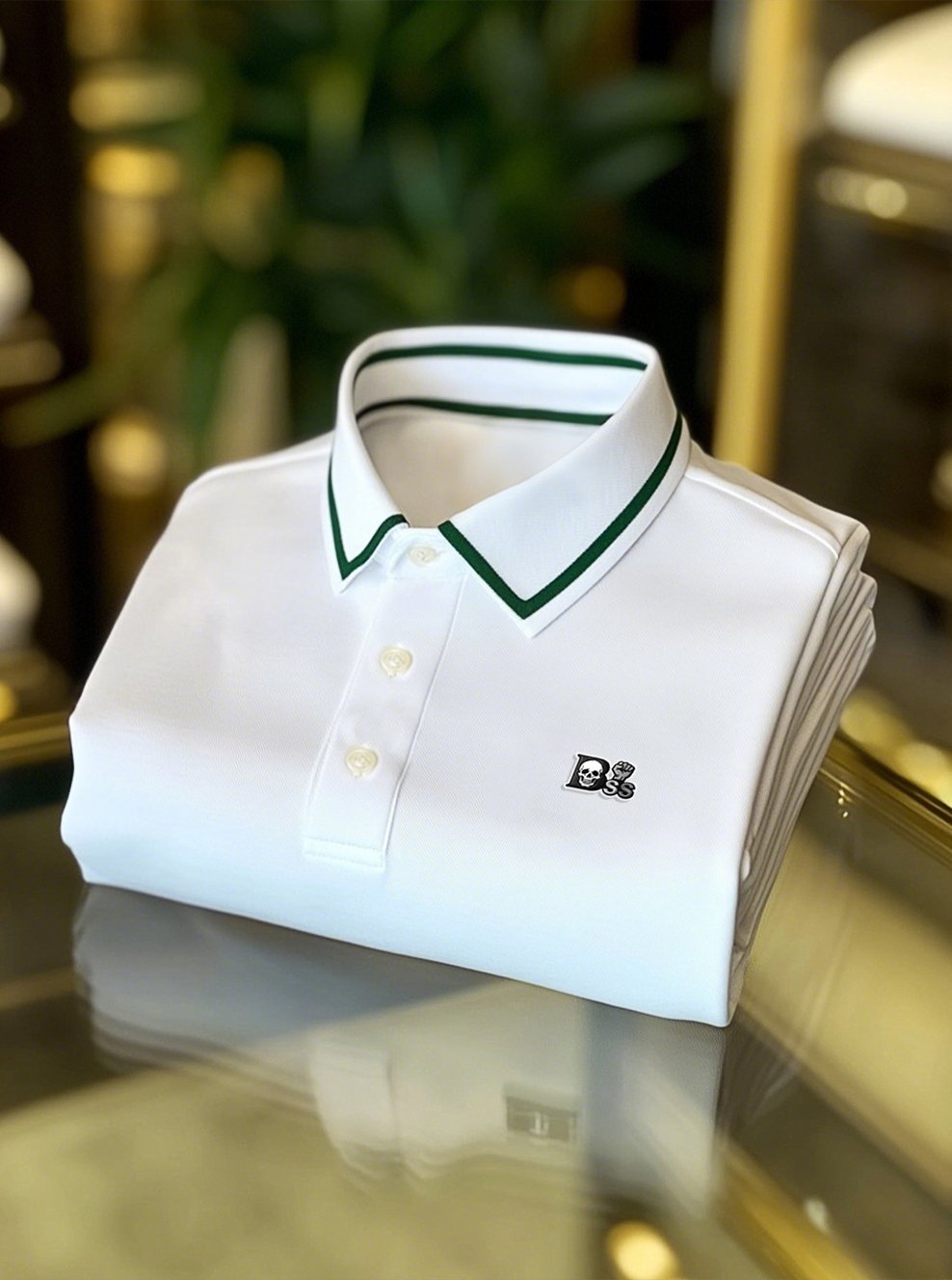Men's Business Casual Button Short Sleeve Polo Shirt