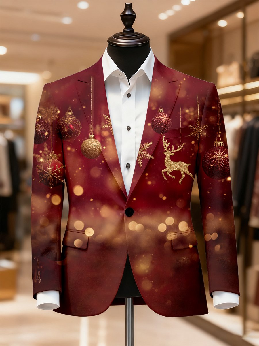 Men's Business Casual Christmas Suit Outerwear