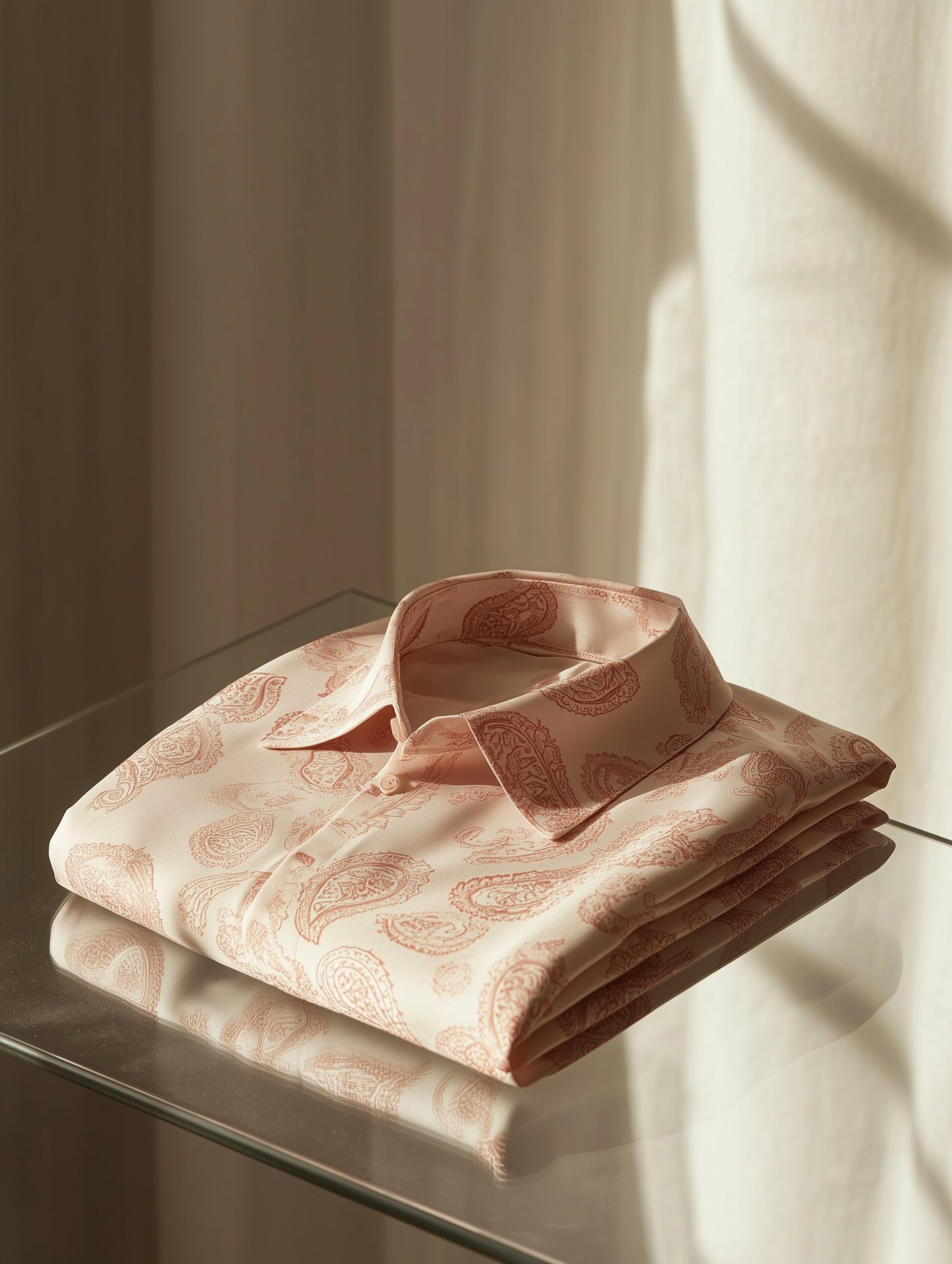 Men's Business Casual Italy Paisley Old Money Lapel Short Sleeve Shirt