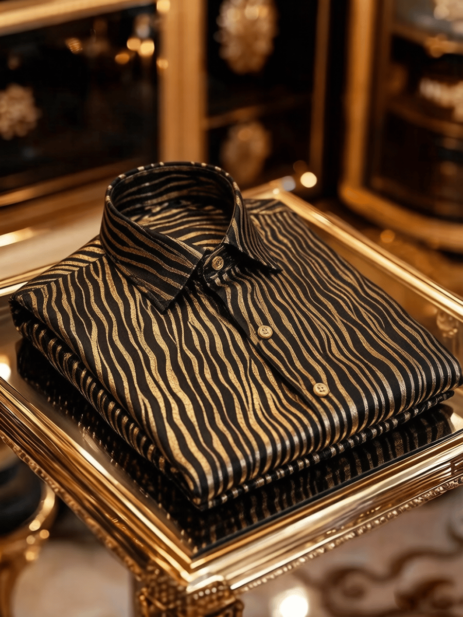 Men's Silk Quiet Luxury Baroque Burgundy Business Shirt