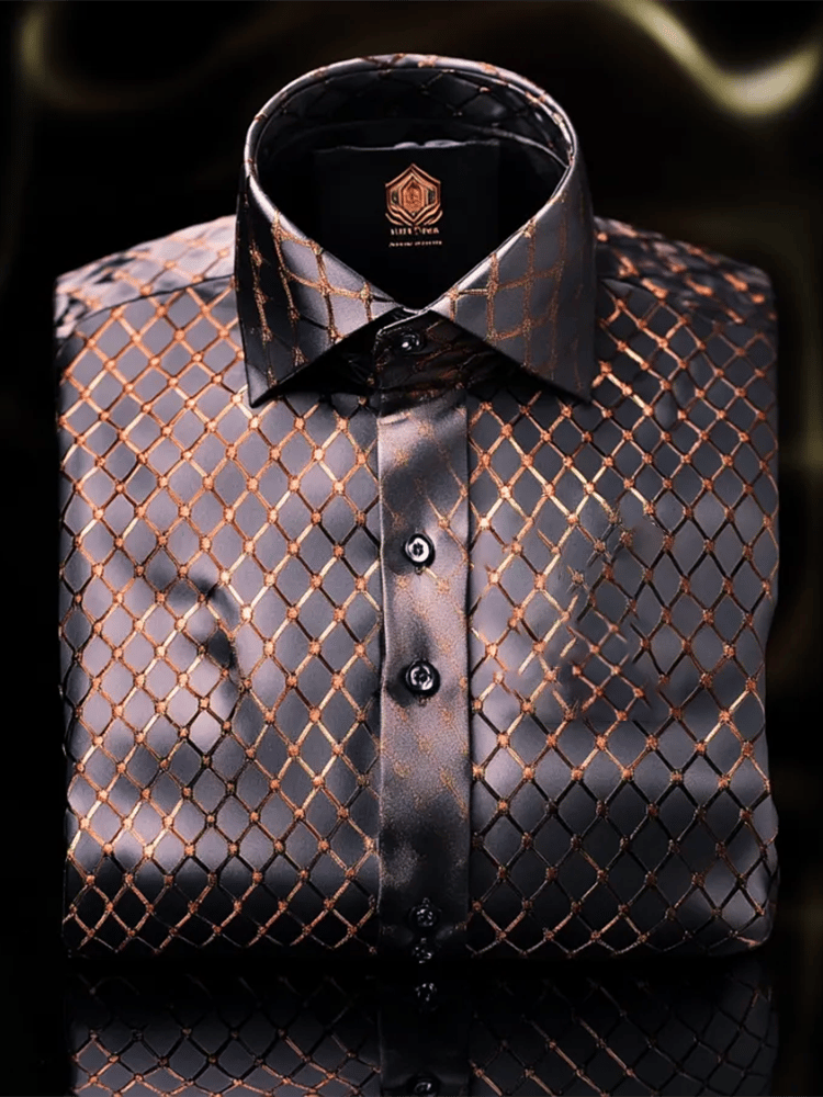 Men's Satin Luxe Long Sleeve Button Down Shirt