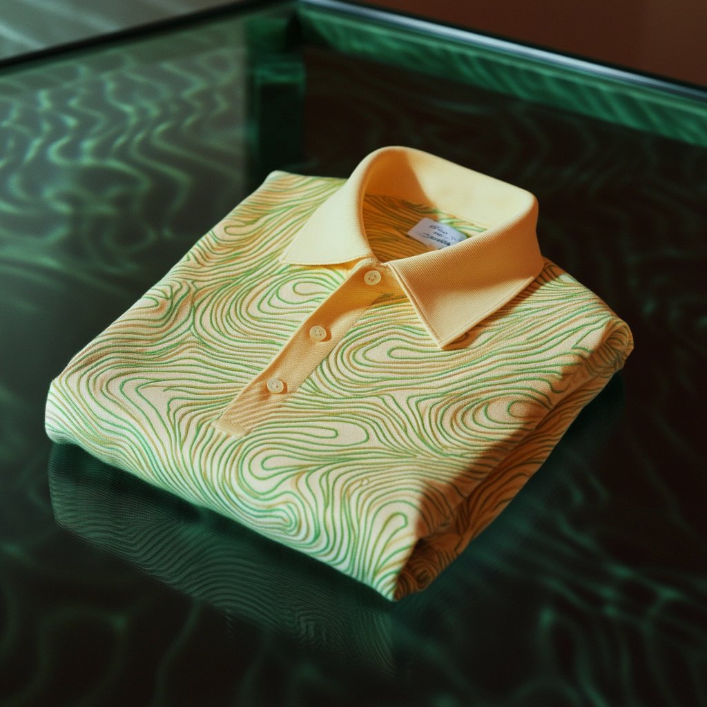 Men's Business Casual Jacquard Button Short Sleeve Polo Shirt