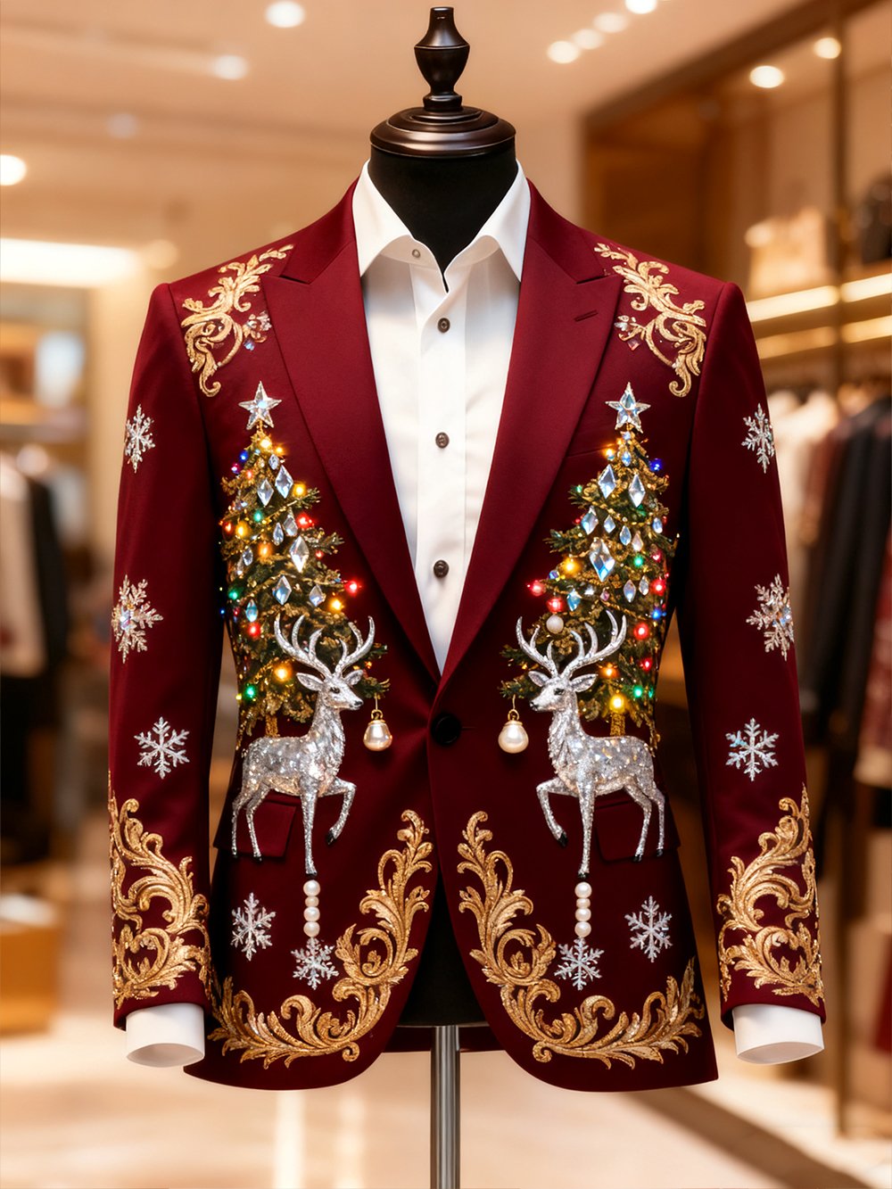 Men's Business Casual Christmas Suit Outerwear