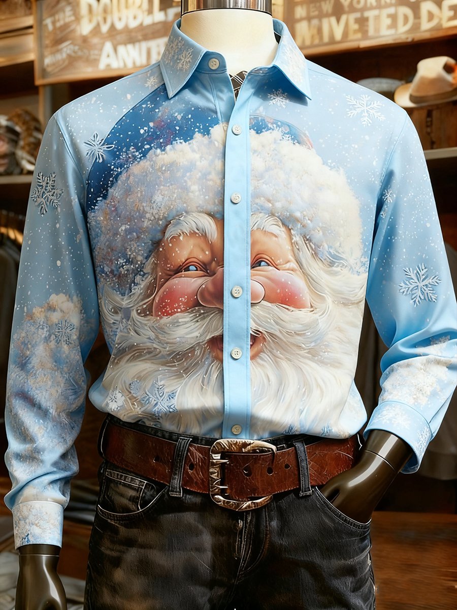 Men's Santa Claus Long-Sleeved Shirt