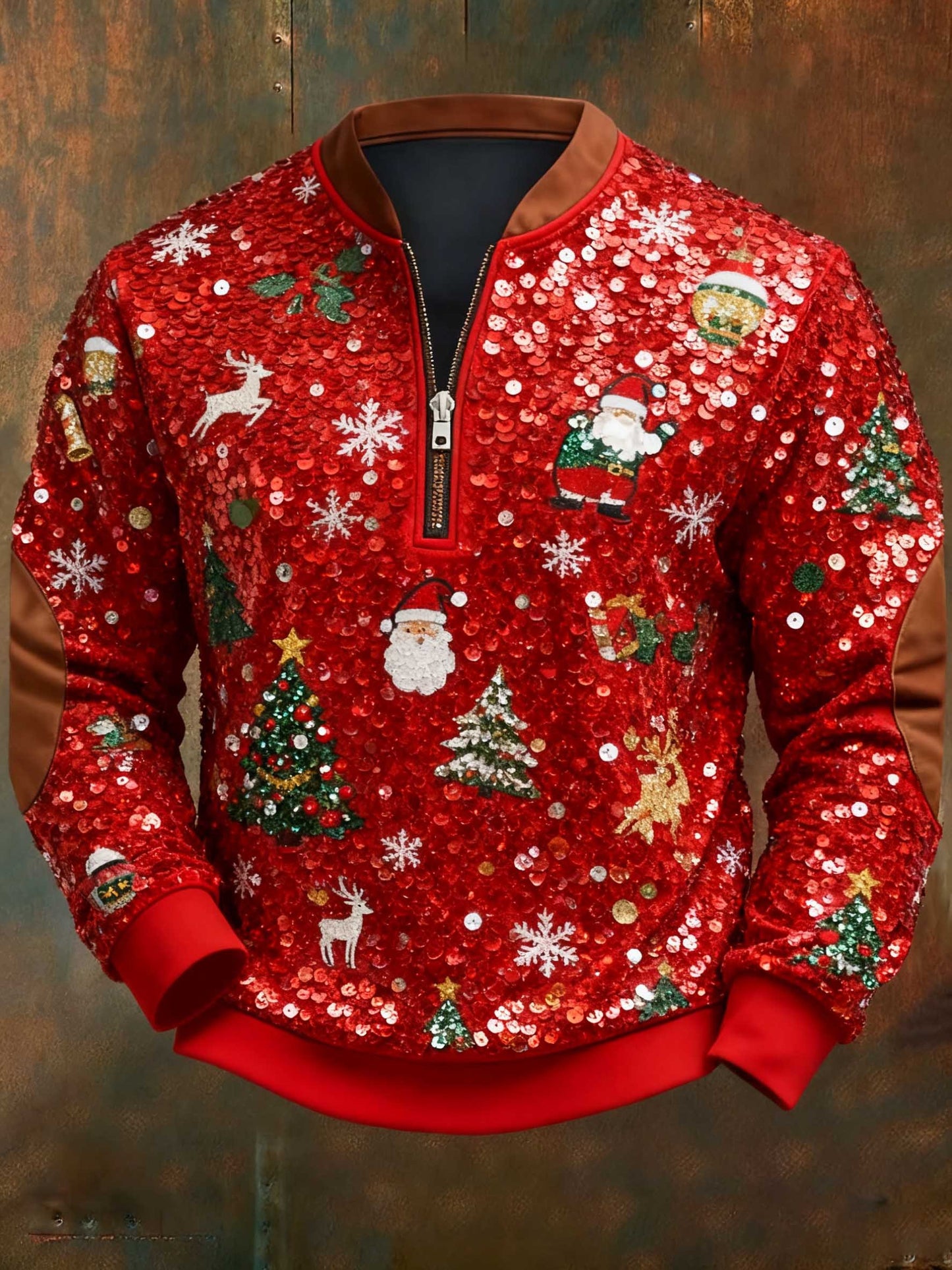 Men's Casual Geometric Color Block Print Sweatshirt