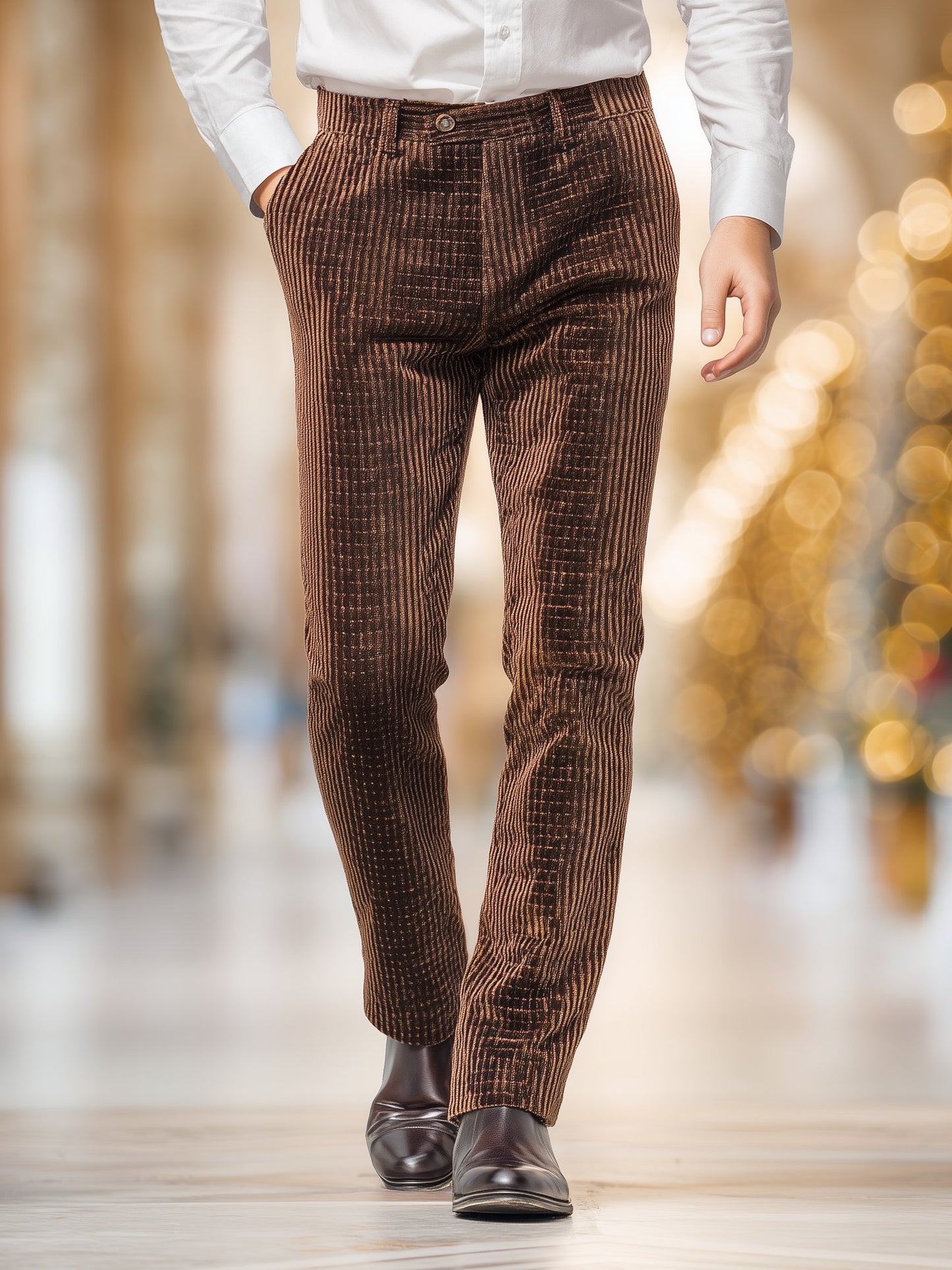 Men's Corduroy Retro Business Casual Khaki Pants