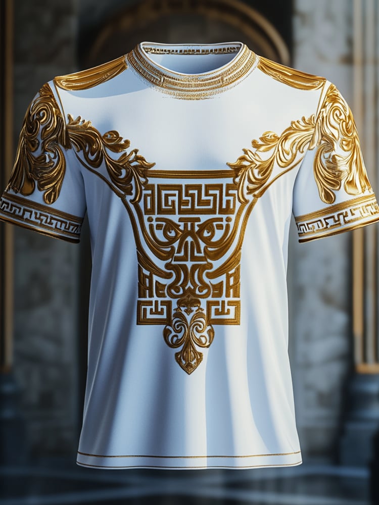 Men's Business Print Short Sleeve T-Shirt
