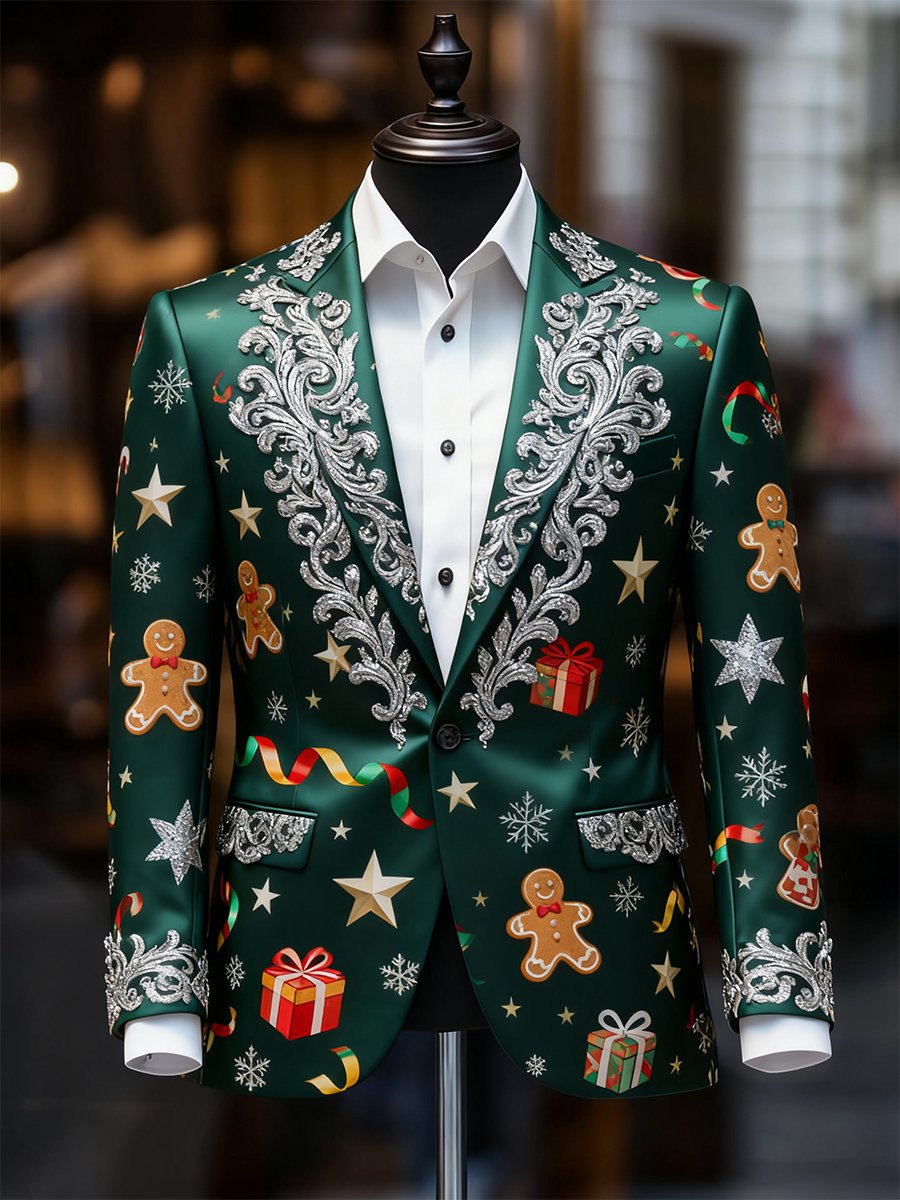 Men's Business Casual Christmas Suit Outerwear