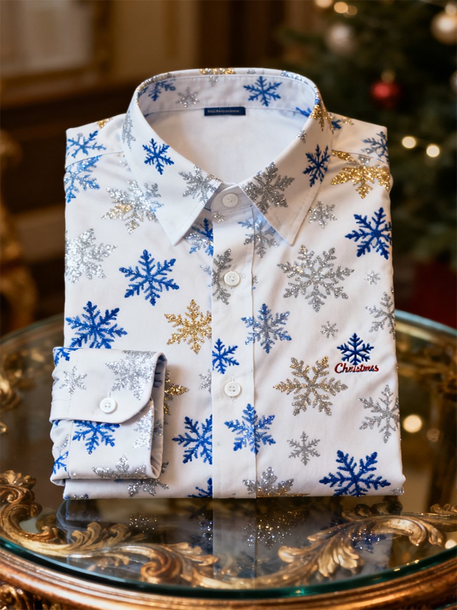 Men's Christmas Art Long-Sleeve Shirt
