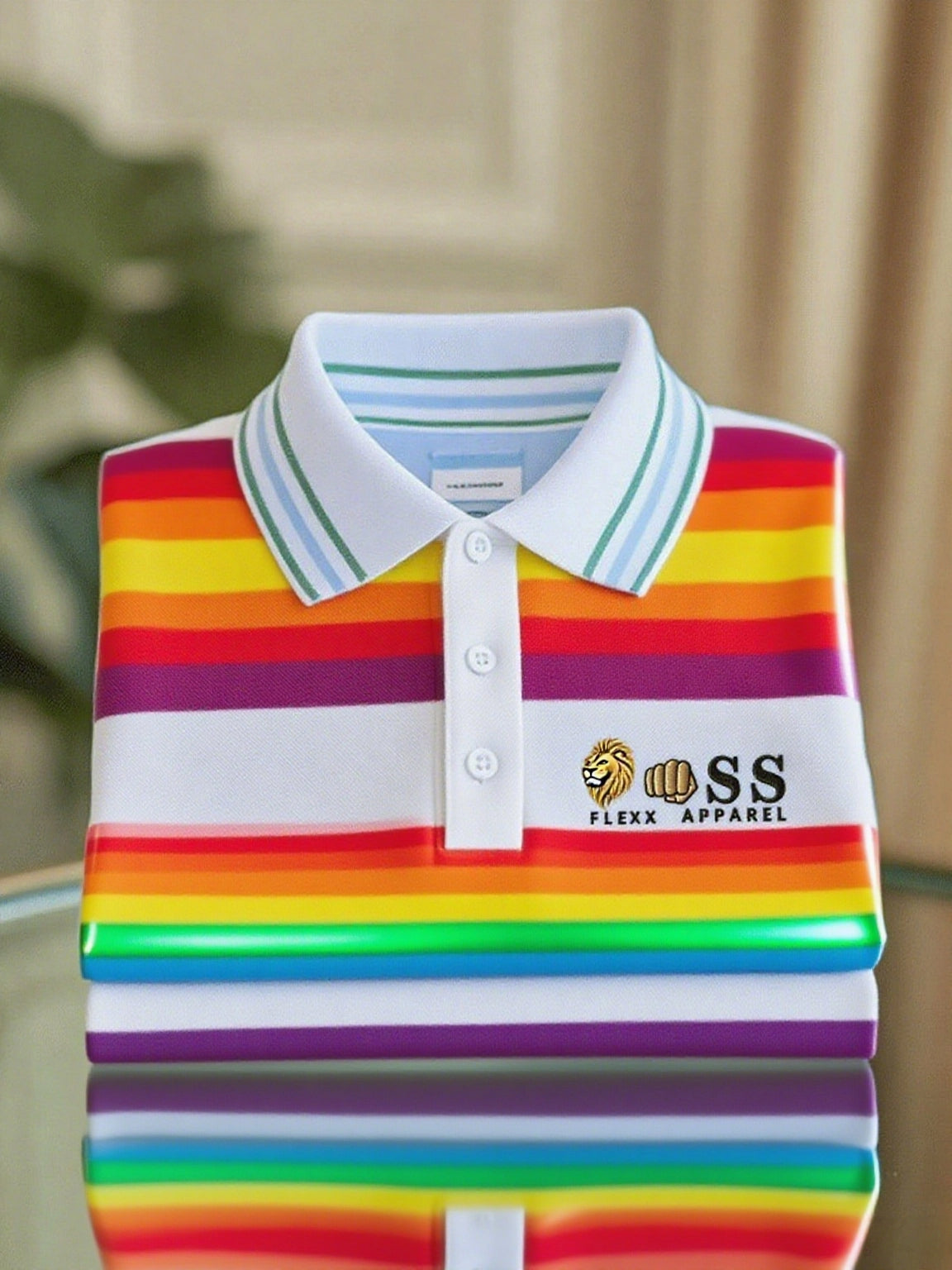 Men's Business Casual Printed Short Sleeve Polo Shirt