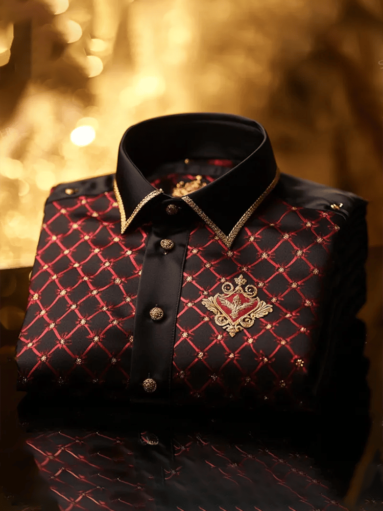 Men's Satin Luxe Print Short Sleeve Button Shirt