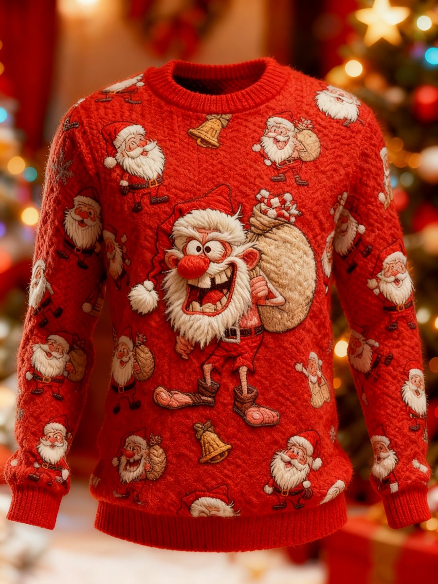 Funny and ugly Santa Claus sweater