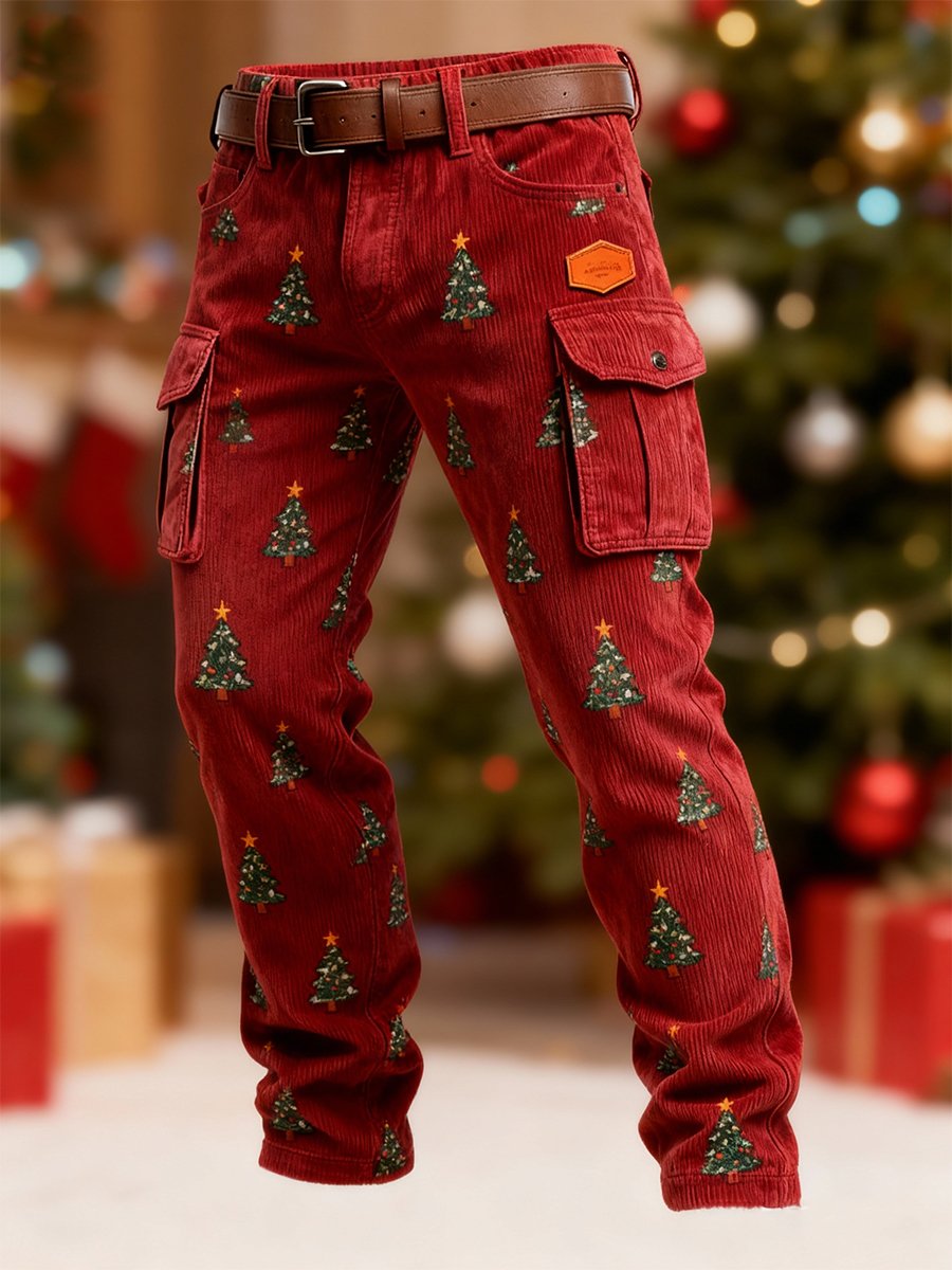 Men's Christmas Tree Print Pants