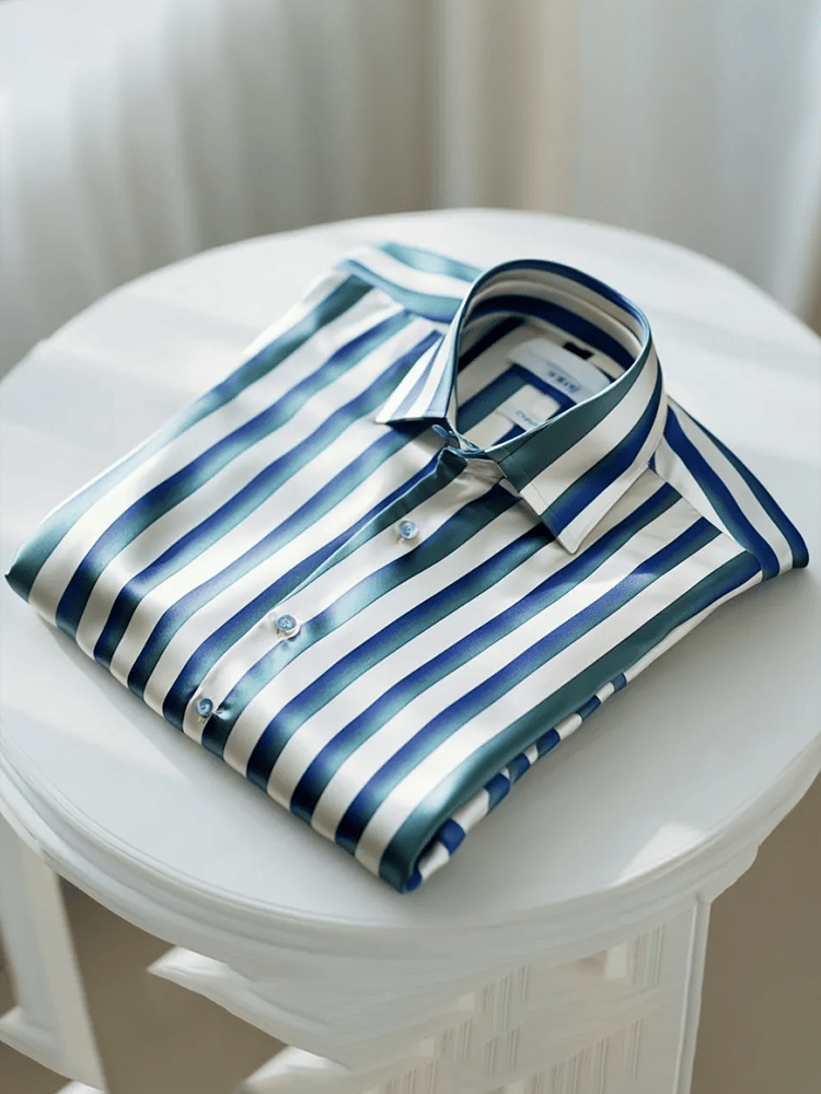 Men's Satin Luxe Long Sleeve Button Down Shirt