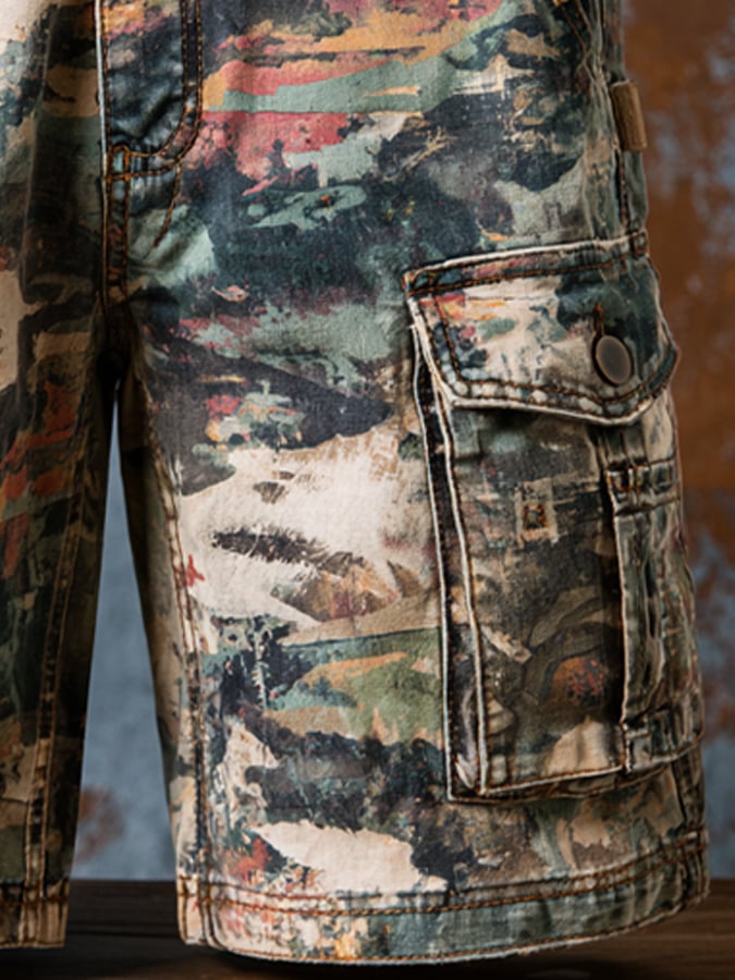 Men's Retro Outdoor Ripstop Multi-Purpose Cargo Shorts (Without belt)