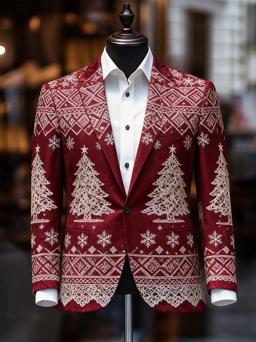 Men's Business Casual Christmas Suit Outerwear