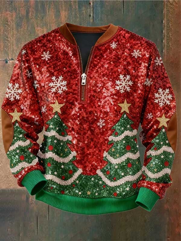 Men's Casual Geometric Color Block Print Sweatshirt