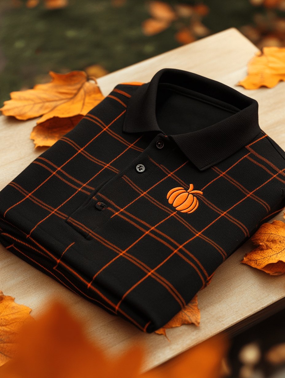 Men's Business Casual Halloween Art Button Short Sleeve Polo Shirt