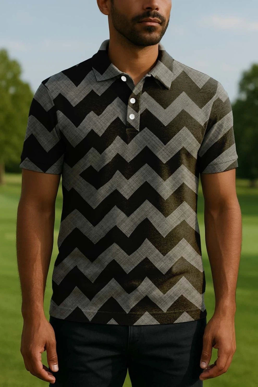 Men's Classic Business Old Money Button Short Sleeve Polo Shirt