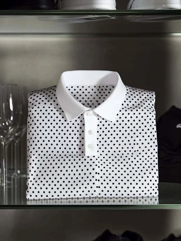 Men's Classic Business Logo Button Short Sleeve Polo Shirt