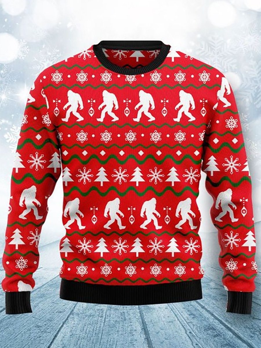 Men's Retro Casual Christmas Funny Art Ugly Sweater